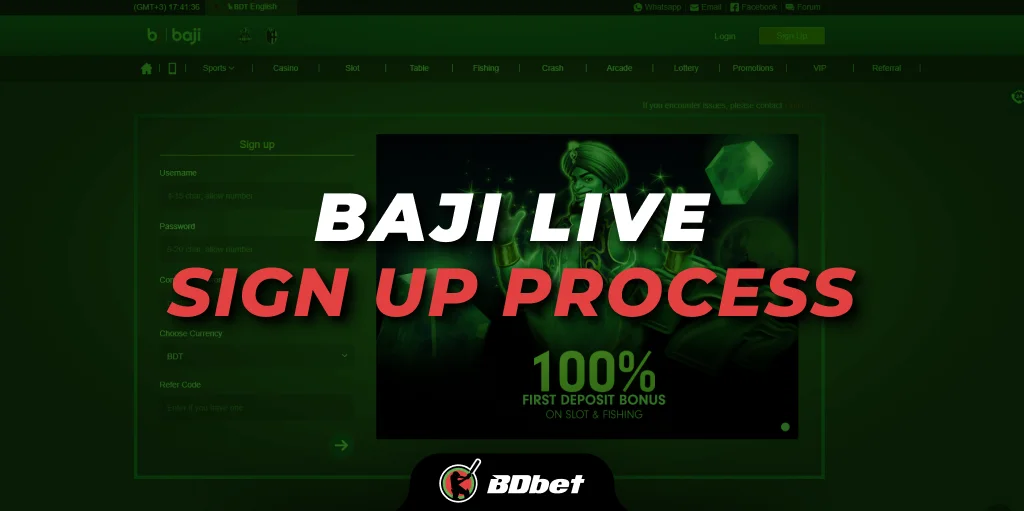 Baji Live Sign up Process